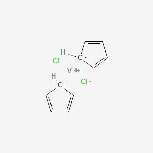 Chemical structure of Vanadinocene Dichloride