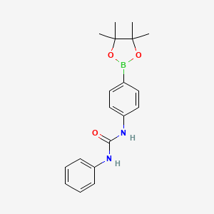 Chemical structure of Urea, N-phenyl-N'-[4-(4,4,5,5-tetramethyl-1,3,2-dioxaborolan-2-yl)phenyl]-