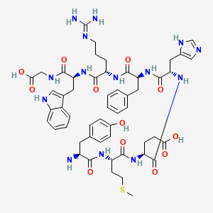 Chemical structure of Tyr-Met-Glu-His-Phe-Arg-Trp-Gly