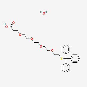 Chemical structure of Trt-PEG4-C2-acid (hydrate)