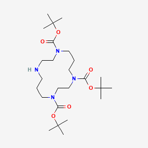 Chemical structure of 1,4,8-Tri-Boc-1,4,8,11-tetraazacyclotetradecane
