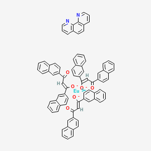 Chemical structure of Tris(dinaphthoylmethane)mono(phenathroline)europium(III)