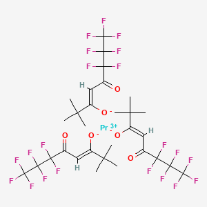Chemical structure of Tris(6,6,7,7,8,8,8-heptafluoro-2,2-dimethyl-3,5-octanedionato)praseodymium(III)