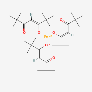 Chemical structure of Tris(2,2,6,6-tetramethyl-3,5-heptanedionato)iron(III)