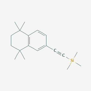 Chemical structure of trimethyl((5,5,8,8-tetramethyl-5,6,7,8-tetrahydronaphthalen-2-yl)ethynyl)silane