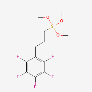 Chemical structure of trimethoxy[3-(pentafluorophenyl)propyl]silane