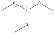 Chemical structure of Trimethoxy(pentamethylcyclopentadienyl) titanium(IV)