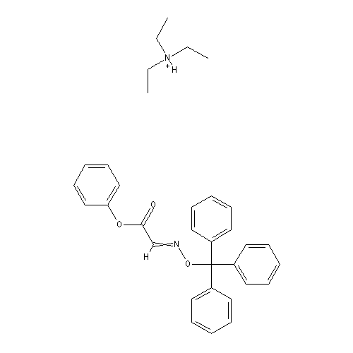 Chemical structure of Triethyl ammonium phenyl-(Z)-trityloxyiminoacetate