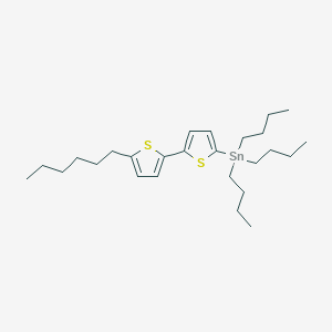 Chemical structure of Stannane, tributyl(5'-hexyl[2,2'-bithiophen]-5-yl)-