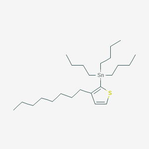 Chemical structure of Tributyl(3-octylthiophen-2-yl)stannane
