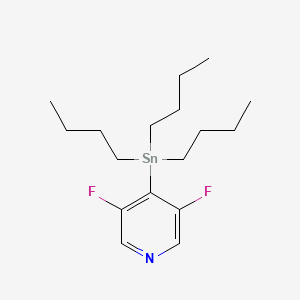 Chemical structure of 3,5-Difluoro-4-(tributylstannyl)pyridine