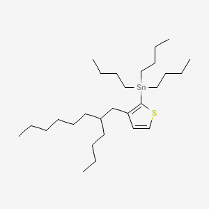 Chemical structure of Tributyl(3-(2-butyloctyl)thiophen-2-yl)stannane