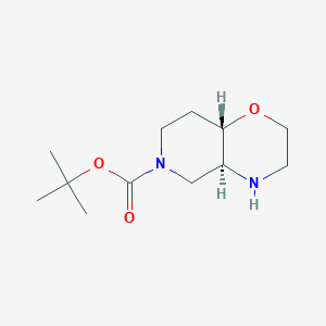 Chemical structure of Trans-Tert-Butylhexahydro-2H-Pyrido[4,3-B][1,4]Oxazine-6(7H)-Carboxylate