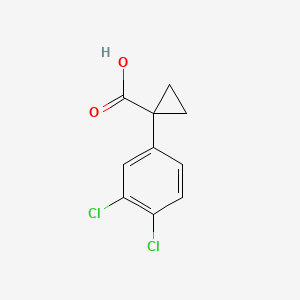 Chemical structure of trans-tert-butyl-2-(3,5-dichlorophenyl)cyclopropyl)carbamate