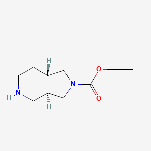 Chemical structure of trans-tert-Butyl hexahydro-1H-pyrrolo[3,4-c]pyridine-2(3H)-carboxylate