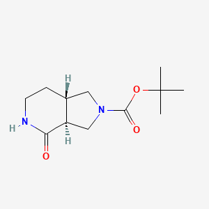 Chemical structure of trans-tert-Butyl 4-oxohexahydro-1H-pyrrolo[3,4-c]pyridine-2(3H)-carboxylate