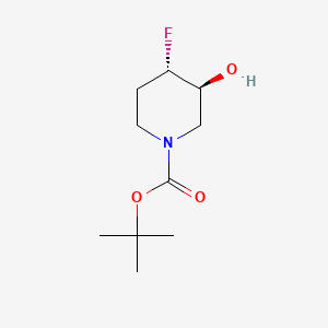 Chemical structure of trans-1-Boc-4-fluoro-3-hydroxypiperidine