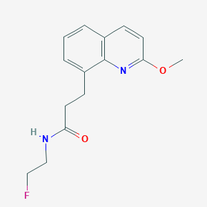 Chemical structure of trans-tert-butyl -2-(4-cyano-3-fluorophenyl)cyclopropyl)carbamate