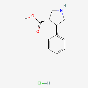 Chemical structure of trans-methyl 4-phenylpyrrolidine-3-carboxylate hydrochloride