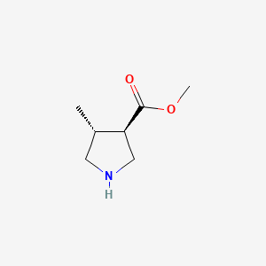 Chemical structure of trans-Methyl 4-methylpyrrolidine-3-carboxylate