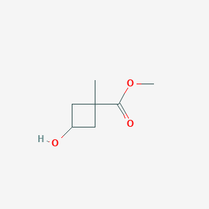 Chemical structure of Methyl 3-hydroxy-1-methylcyclobutane-1-carboxylate