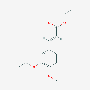 Chemical structure of trans-ethyl-3-(3-ethoxy-4-methoxyphenyl)acrylate