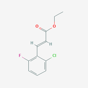 Chemical structure of trans-ethyl-3-(2-chloro-6-fluorophenyl)acrylate