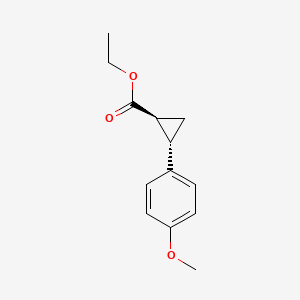 Chemical structure of Ethyl 2-(4-methoxyphenyl)cyclopropanecarboxylate