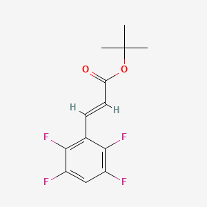 Chemical structure of trans-ethyl-2-(3-fluoro-5-(trifluoromethyl)phenyl)cyclopropane-1-carboxylate