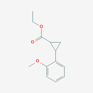 Chemical structure of Ethyl 2-(2-methoxyphenyl)cyclopropane-1-carboxylate