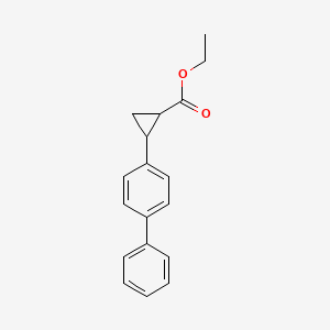 Chemical structure of Ethyl 2-(4-phenylphenyl)cyclopropane-1-carboxylate