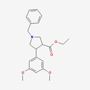Chemical structure of Trans-ethyl-1-benzyl-4-(3,5-dimethoxyphenyl)pyrrolidine-3-carboxylate