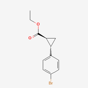 Chemical structure of Ethyl (1S,2S)-2-(4-bromophenyl)cyclopropanecarboxylate