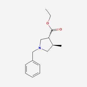 Chemical structure of trans-Ethyl 1-benzyl-4-methylpyrrolidine-3-carboxylate