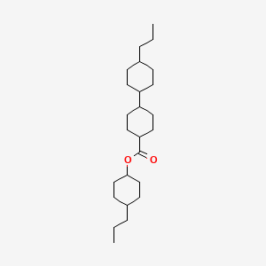 Chemical structure of trans-4-Propylcyclohexyl trans,trans-4'-Propylbicyclohexyl-4-carboxylate
