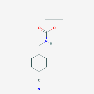 Chemical structure of TRANS-4-N-BOC-AMINOMETHYL-CYCLOHEXANECARBONITRILE