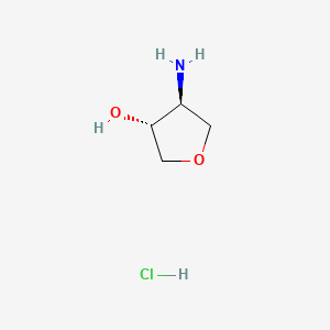 Chemical structure of (3R,4S)-4-aminooxolan-3-ol hydrochloride
