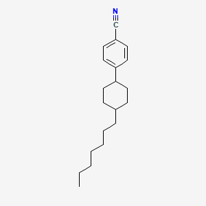 Chemical structure of trans-4-(4-Heptylcyclohexyl)benzonitrile