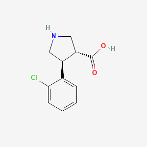Chemical structure of trans-4-(2-Chlorophenyl)pyrrolidine-3-carboxylic acid