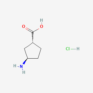 Chemical structure of 3-Aminocyclopentanecarboxylic acid hydrochloride
