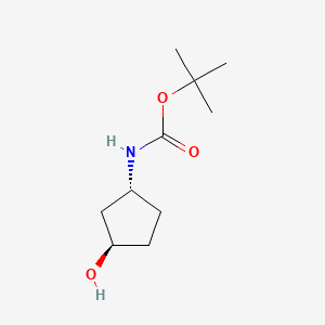 Chemical structure of trans-3-(Boc-amino)cyclopentanol