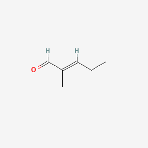 Chemical structure of (E)-2-Methyl-2-pentenal
