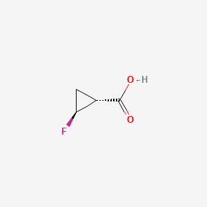 Chemical structure of trans-2-Fluorocyclopropanecarboxylic acid