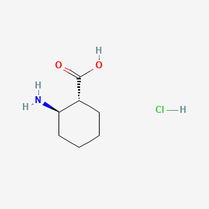 Chemical structure of 2-Aminocyclohexane-1-carboxylic acid hydrochloride