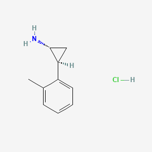 Chemical structure of trans-2-(o-tolyl)cyclopropan-1-amine hydrochloride