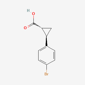 Chemical structure of 2-(4-Bromophenyl)cyclopropanecarboxylic acid