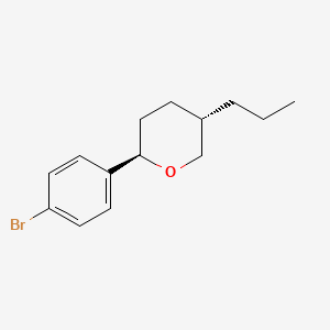 Chemical structure of trans-2-(4-Bromophenyl)-5-propyltetrahydro-2H-pyran