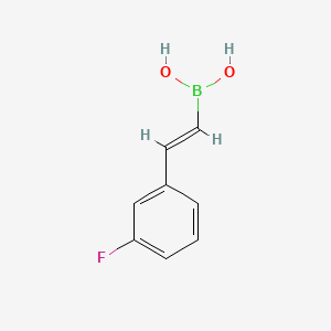 Chemical structure of trans-2-(3-Fluorophenyl)vinylboronic acid