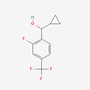 Chemical structure of trans-2-(3-fluoro-5-(trifluoromethyl)phenyl)cyclopropyl)methanol