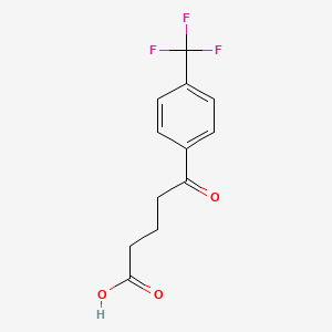 Chemical structure of trans-2-(2-methoxy-4-(trifluoromethyl)phenyl)cyclopropane-1-carboxylic acid